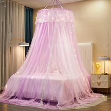 Princess Bed Canopy for Girls,Bed Canopy Curtain- Double Layer Sheer Mesh Dome B