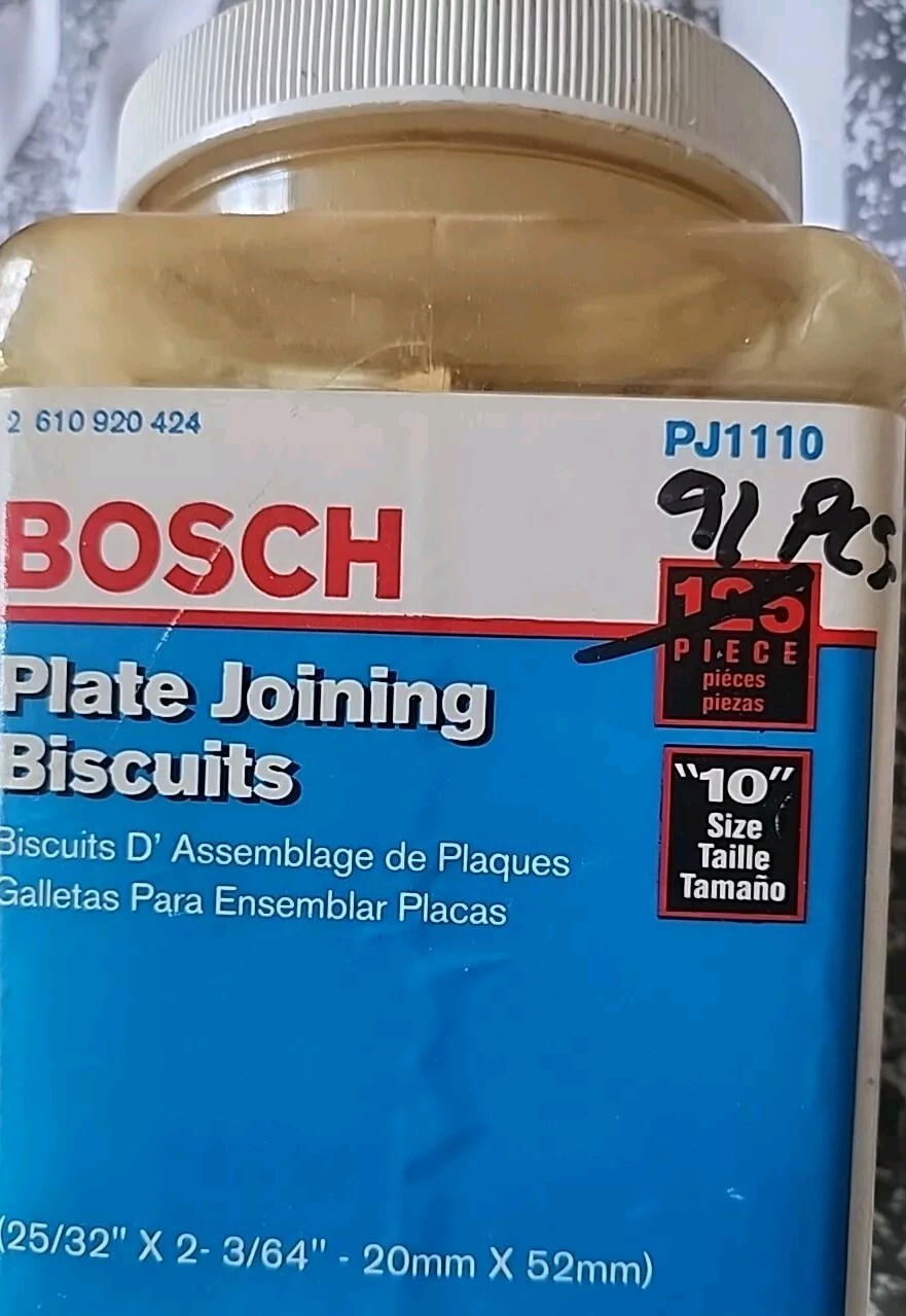 Bosch ~ Plate Joining Biscuits, #10, *(91 Count) - PJ1110, USA Made 🇺🇸