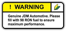 Warning Genuine JDM Automotive Sticker Car Bumper Decal - 9'', 12'' or 14''