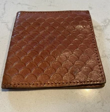 VTG. Wallet Moroccan Leather Genuine Tooled Bi-fold Handmade Unisex Tan Wallet
