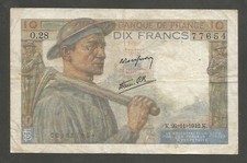 France 10 Francs 26.11.1942; F; P-99c; BNB-B974a; German occupation; WWII