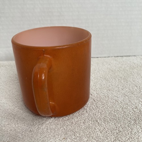 Vintage Federal Glass Burnt Orange Yellow Coffee Mugs QTY 2 - Picture 8 of 12