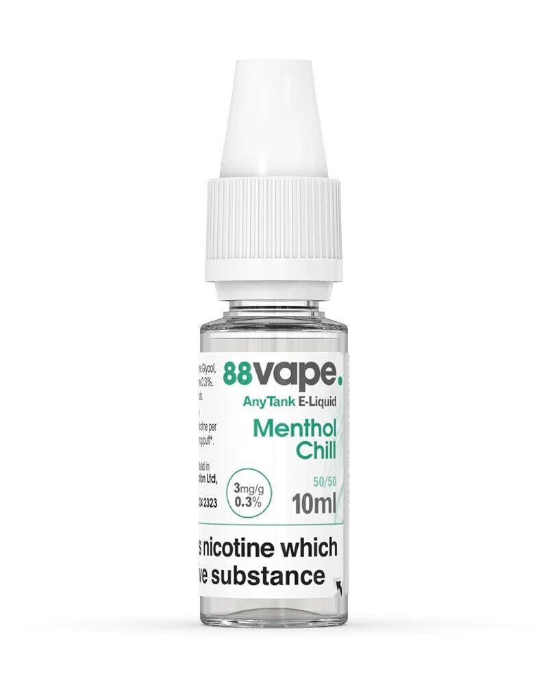 88Vape E Liquid Menthol Chill 10ml Vape Juice 6mg 11mg 16mg 10 & 20 Pack UK  Made | eBay UK