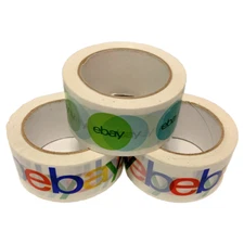 3 Rolls Official EBAY Branded Packing Tape 2 Styles 75' x 2" Shipping Supplies