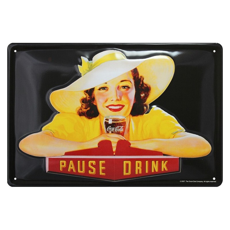Plaque métal Coca Cola retro déco murale vintage américaine pour bar et salon