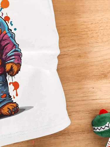 2024 Summer Trendy Men's T-shirt - Cool Bear Pattern, Soft Polyester Fiber, Roun - Picture 10 of 34