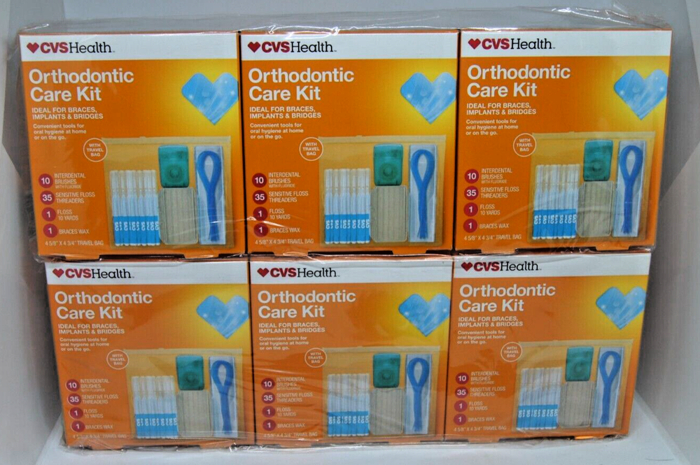 CVS ORTHODONTIC CARE KIT FOR BRACES IMPLANTS BRIDGES CVS 6 Pack-NIB CVS ORTHODONTIC CARE KIT FOR BRACES IMPLANTS BRIDGES CVS 6 Pack-NIB