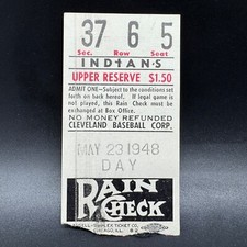 1948 NEW YORK YANKEES VS. CLEVELAND INDIANS TICKET STUB *JOE DIMAGGIO HITS 3-HR*