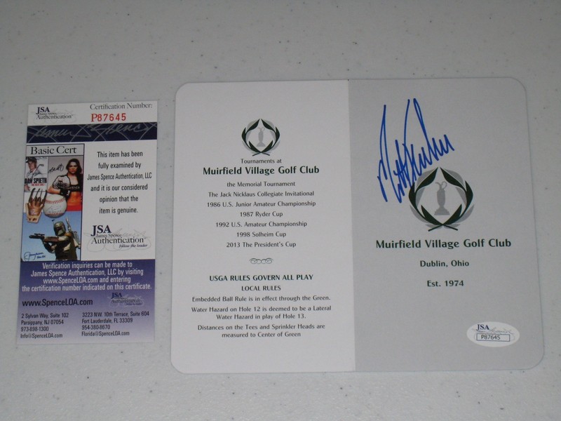 Matt Kuchar signed 2013 Memorial Tournament Champion Scorecard JSA 