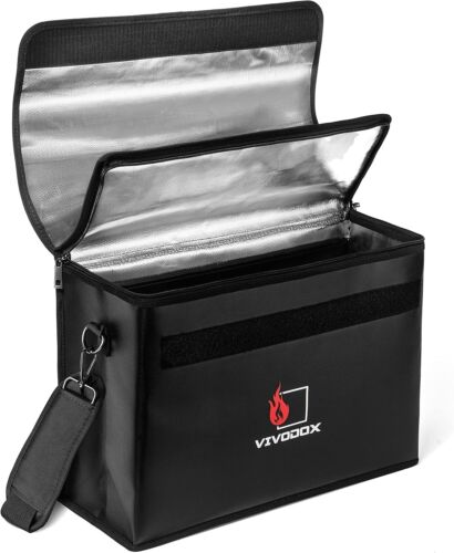 Lightweight Fireproof Document Bag with U-Shaped Opening - Heavy Duty Protection