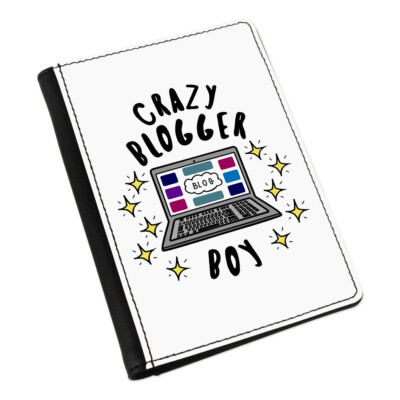Crazy Blogger Boy Stars Passport Holder Cover Case Funny Joke Blogging ...