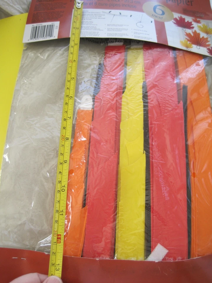 Paper Fan Decorations 6 Piece Fall Autumn AMSCAN Leaves Red Yellow Maple Orange - Image 3 of 3