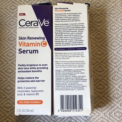 2x CERAVE SKIN RENEWING VITAMIN C SERUM 1.0 OZ