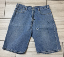 Levis Denim Shorts Men's 38 Blue Jorts 569 Vintage Y2K Loose Distressed Dad Jean