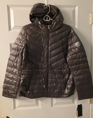 New Ralph Lauren Ultra Lightweight Down Puffer Jacket Quilted Gray Size Medium