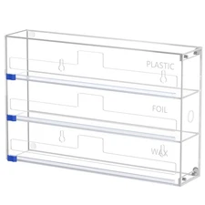 3-in-1 Foil Wrap Organizer Wall Mount Cutter for Aluminum Cling Parchment Paper