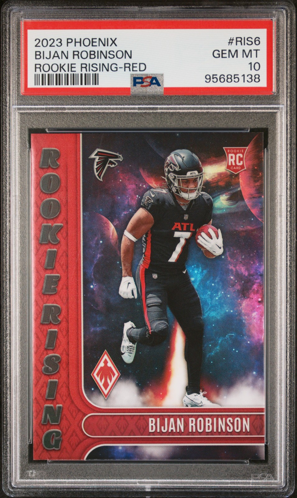 2023 Phoenix Bijan Robinson Rookie Rising RED /199 RC PSA 10 COLOR MATCH POP 15