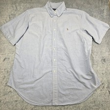 Vintage Ralph Lauren Oxford Shirt Mens Extra Large Blue Flesh Pony Logo 90s Y2K