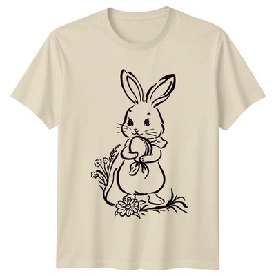 Süßer Osterhase hält dekoriertes Ei T-Shirt Ostern für Sie und Ihn