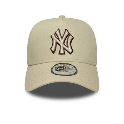 New Era New York Yankees MLB Outline 9FORTY E-Frame Trucker Cap light stone 9832