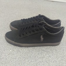 Ralph Lauren Polo Harvey Black Canvas Shoes Men Size 12 