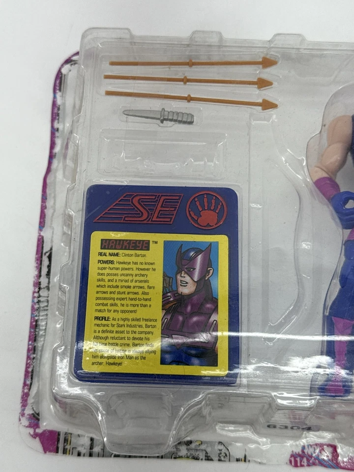 Boneco de ação HAWKEYE brinquedo arco e flecha Biz Iron Man 1995 MOC - Imagem 3 de 4