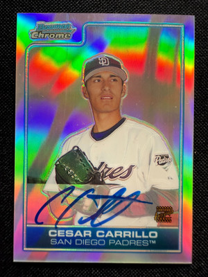 2006 Bowman Chrome Refractor Prospects Cesar Carrillo AUTO RC 258/500 #BC233