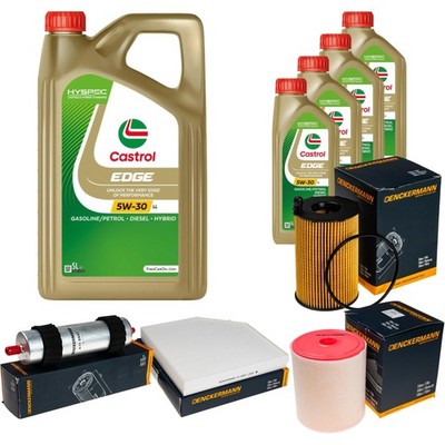 Inspektionspaket Castrol EDGE Titanium 5W-30 LL 9L für Audi A6 Avant 3.0 TDI