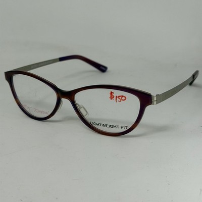 New Betsey Johnson Sassy Eyeglass Frames 53-16-140 Purple Lightweight Fit