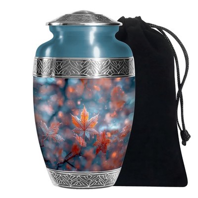 Maple Leaf Ember Burial Urns for Human Ashes Adult Mom, Handmade Urn (10 Inch)