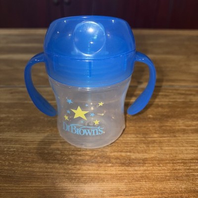 Dr. Browns Milestones Soft Spout Sippy Cup with Handles, Blue Star  NEW