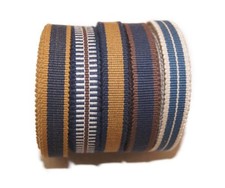 59in 4bu Japan Sanadahimo Cotton Cords Flat Obi Ribbon 5Set Blue Yellow