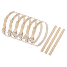 3 Pair Replacement Ankle Strap for Heels Leather Shoe Band, Piano Apricot