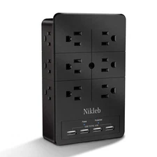 Multiple Plug Outlet Extender Surge Protector 12 Outlets Plug Extender 4 USB