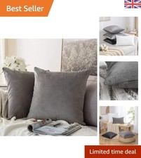 Luxurious Grey Throw Pillow Covers for Sofa & Bedroom – 18x18 Inch, Set of 2