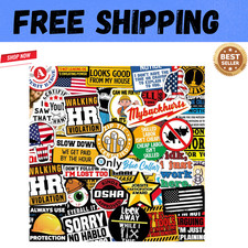 173 PCS Funny Hard Hat Stickers Waterproof Blue Collar Decals Pack Laptop Helmet