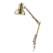 Desk Lamp Architect Matte Brass Gooseneck Clamp-On Multi-Joint Metal Clamp Base