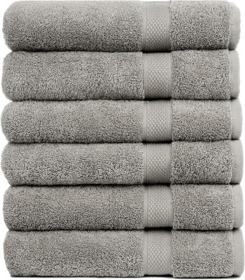 Pleasant Home Bath Towels Set of 6 24  x 50  100% Cotton 515 GSM Lightweight