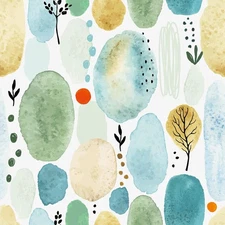 Blue Geometric Wallpaper Floral Contact Paper Self Adhesive Vinyl Abstract Ca...