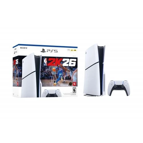 PlayStation 5 Disc Slim Edition NBA 2K26 Bundle - Includes PS5 Console, DualSens
