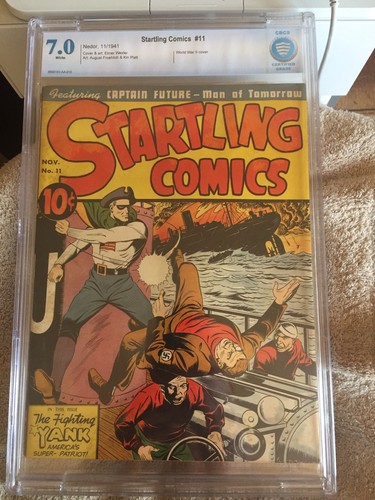 STARTLING COMICS #11 CBCS FN/VF 7.0; White pg!; WWII cover; 2nd Fighting Yank!