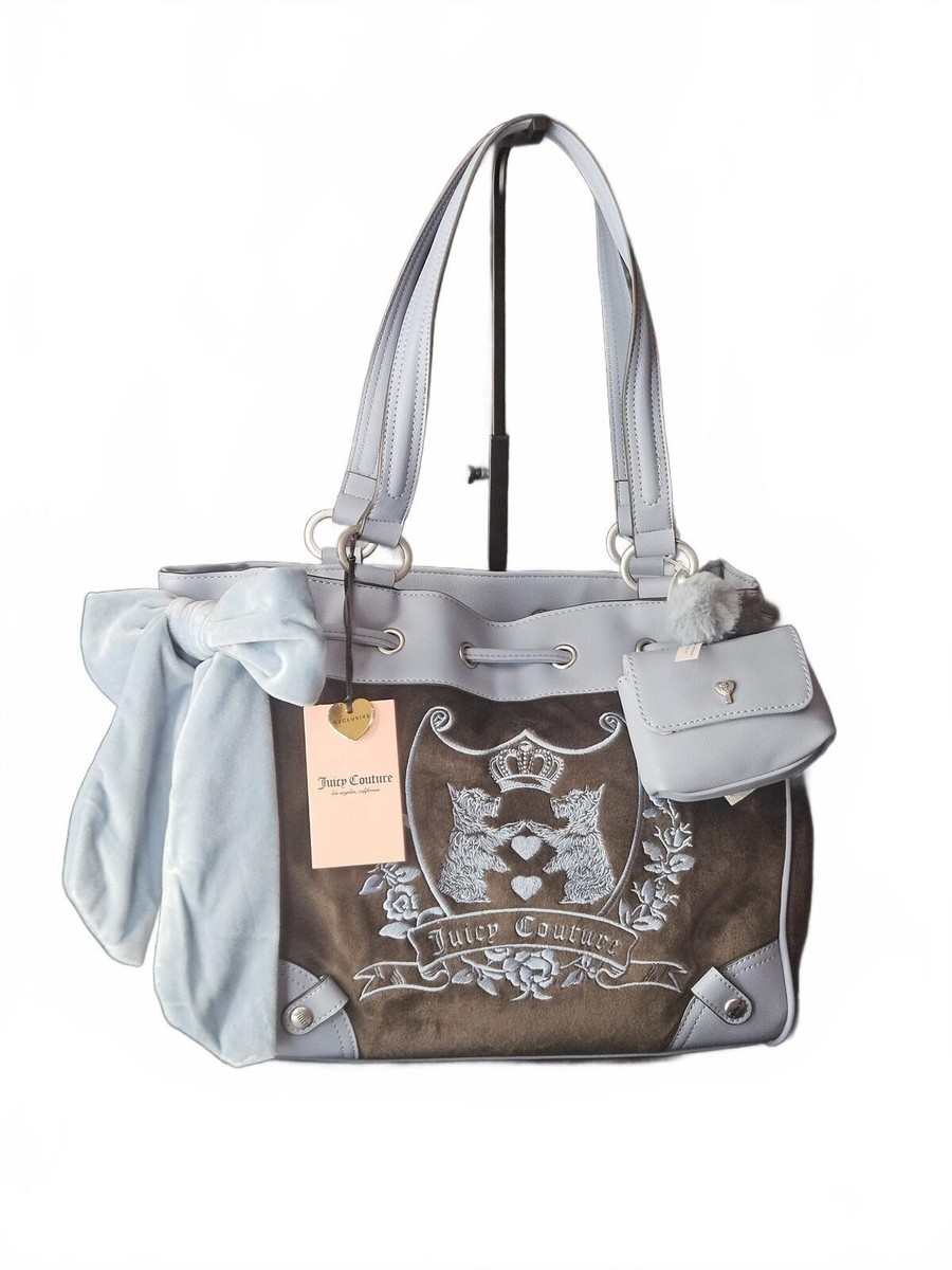 Juicy Couture New Love Chapter Tote Daydreamer Chocolate/Blue NWT