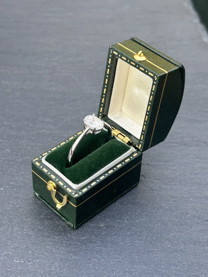 1ct Certified Moissanite Diamond Engagement Ring 925 Sterling Silver  - Image 3 of 4