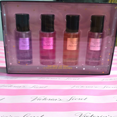 Victoria's Secret The Best of Mist Women s Body Mist Set 4x2.5 fl oz, Travel