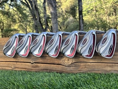 Wilson Deep Red Iron Set 5-PW-SW RH Regular Flex True Temper Steel EUC