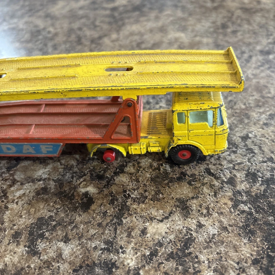 Vintage Lesley Matchbox King Size DAF Car Transporter Yellow Orange K-11 - Image 2 of 4