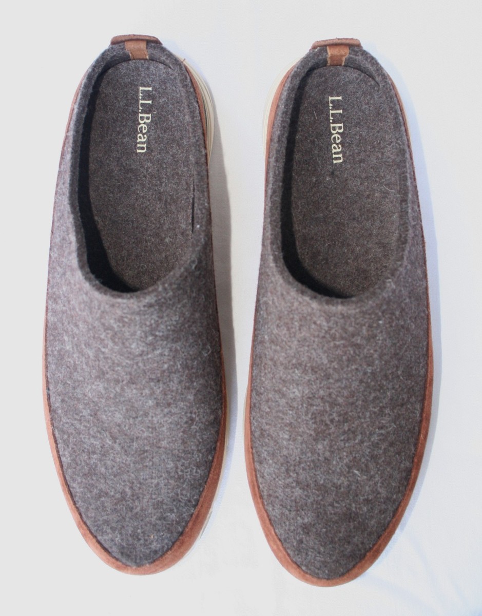 LL Bean Downeast Slip On Clogs Gray Wool Brown Suede Shoes Mens Size 11 LL Bean Downeast Slip On Clogs Gray Wool Brown Suede 522883  main image 3