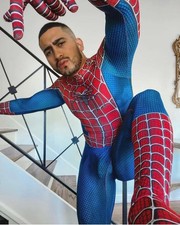 Mens Spiderman Blue Zentai Skinsuit Spandex Cosplay Costume Bodysuit M