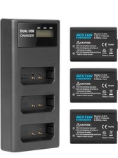 BESTON LP-E10 Battery and Charger for Canon EOS Rebel Camera 3-Pack
