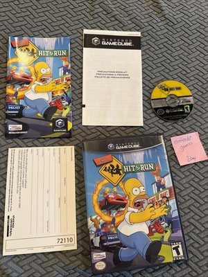 Nintendo GameCube The Simpsons Hit & Run Complete CIB Manual Inserts TESTED PICS